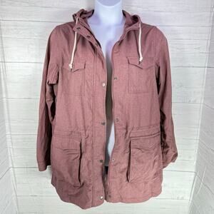 Duluth Trading XL Mist Master Mauve women jacket utility hooded snap pocket